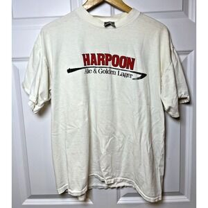 ONEITA Harpoon Lager Single Stitch T‑Shirt Vintage 90s Beer Promo Boston Tee
